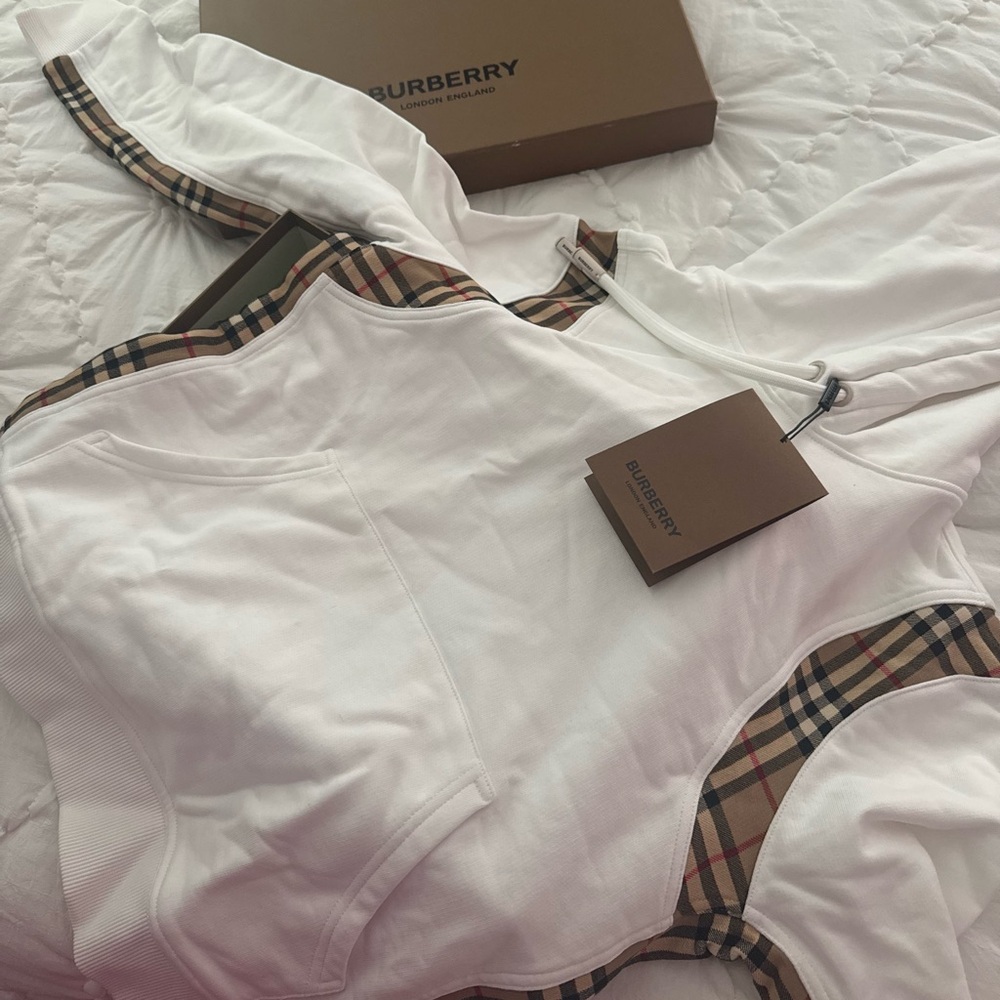 Burberry White Garment with Check Details